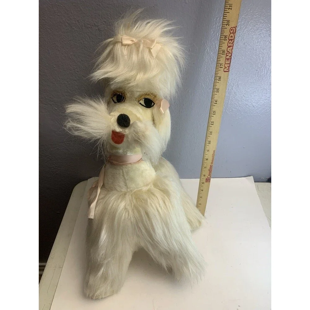1960’s Columbia Toy Products Provocative Eyes Poodle Plush Dog Large Vintage